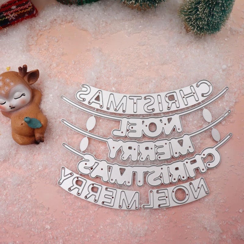 Feemkota Merry Christmas Noel Words Die Cuts for Card Making Christian Theme Banner Stamps Cutting Dies for DIY Paper Scrapbooking Crafts Embossing Decorations - Image 5